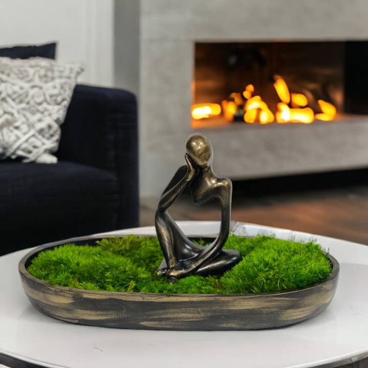 Planters Made in the USA - Wholesale Decorative Tabletop Object - Moss Table Centerpiece Decor Preserved Plant, Forever Green6