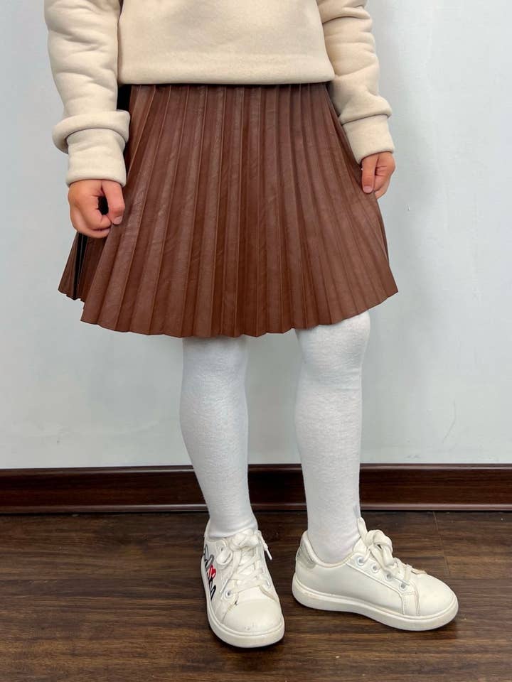 Fuchsia Pige plisseret nederdel i kunstlæder for engroshandel på Faire2