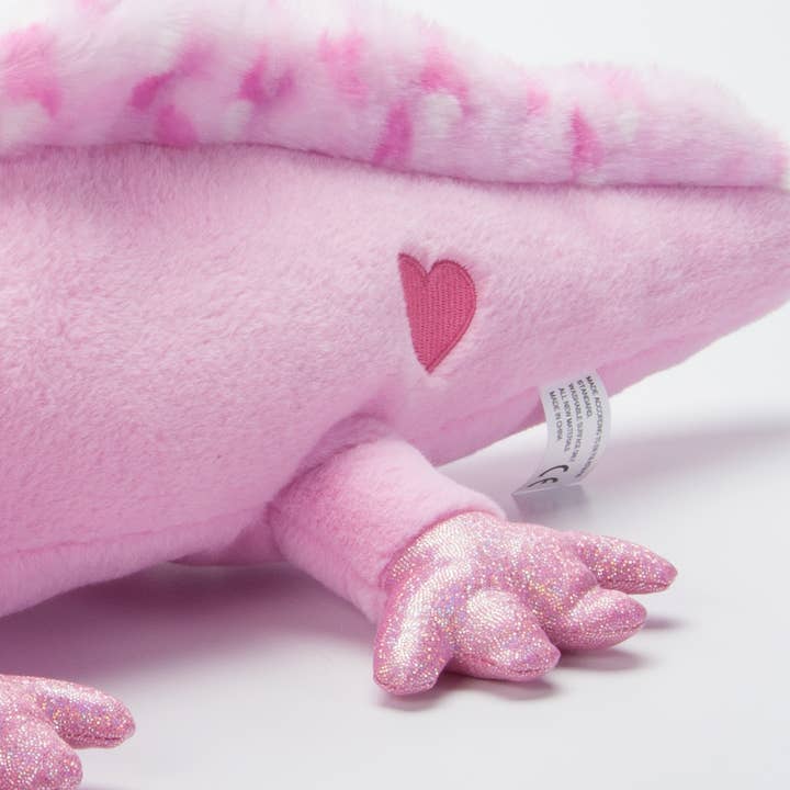 The Petting Zoo - Wholesale Knuffels - Kinderen en baby - Roze Sprankelende Valentijns Axolotl Knuffel – 20-Inch Cadeau voor Kinderen1