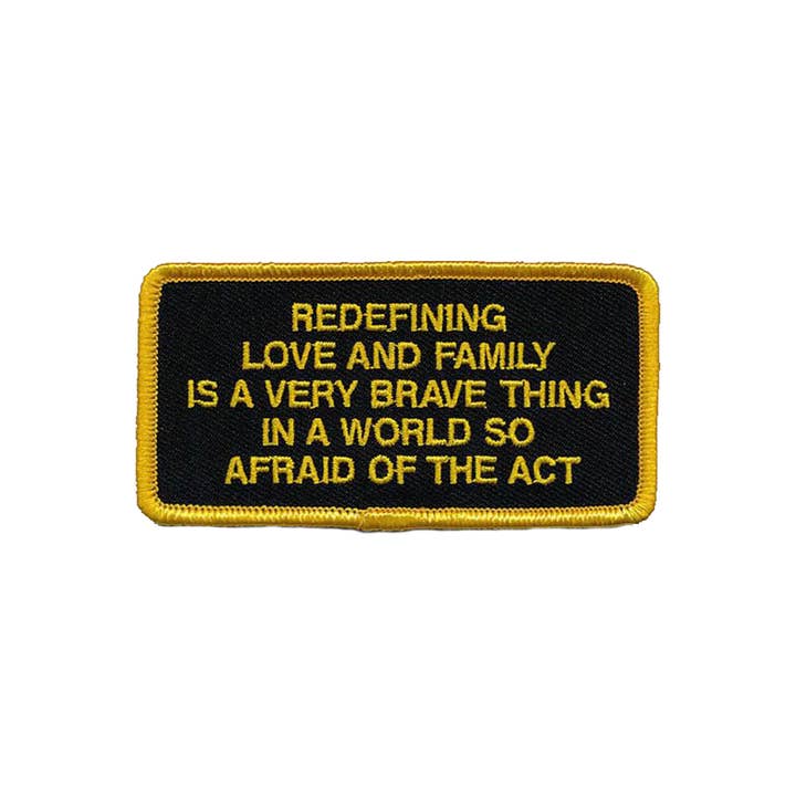 Redefining Love and Family Iron on Patch for wholesale by Transfigure Print Co.