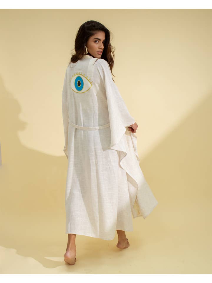 Festivo kimonos – wholesale Kimono - Dam – Third Eye Linen Kimono - Tunika - Strandöverdrag - kaftan