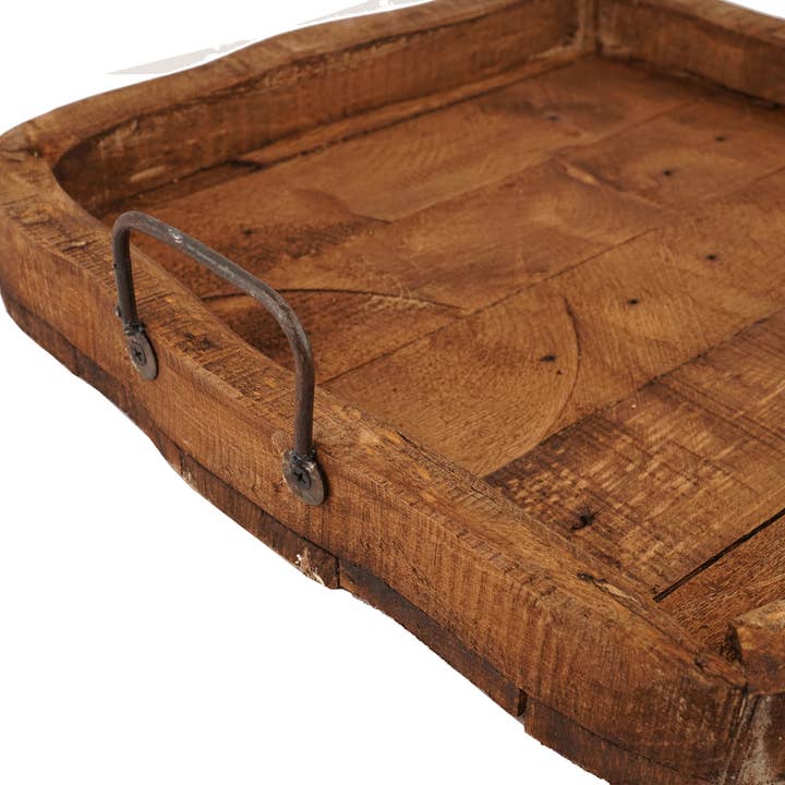 My Amigos Imports - Wholesale Decorative Tray - Bixby-Farmhouse-Wood Tray-Three Color Choices-15x15x4 inches