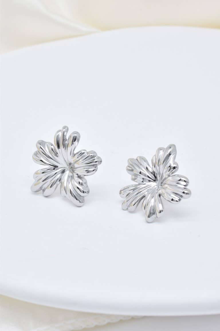 Kapyco - Wholesale Stud/Post Earrings - Stainless steel flower earrings -BO1003493