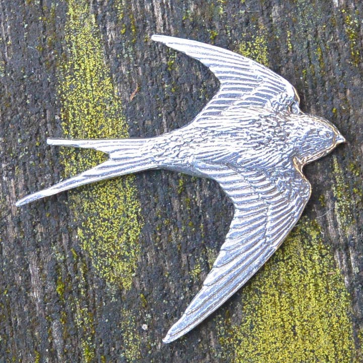 William Sturt Fine Pewter - Wholesale Brooch - Swallow Pewter Brooch Hand Cast by William Sturt