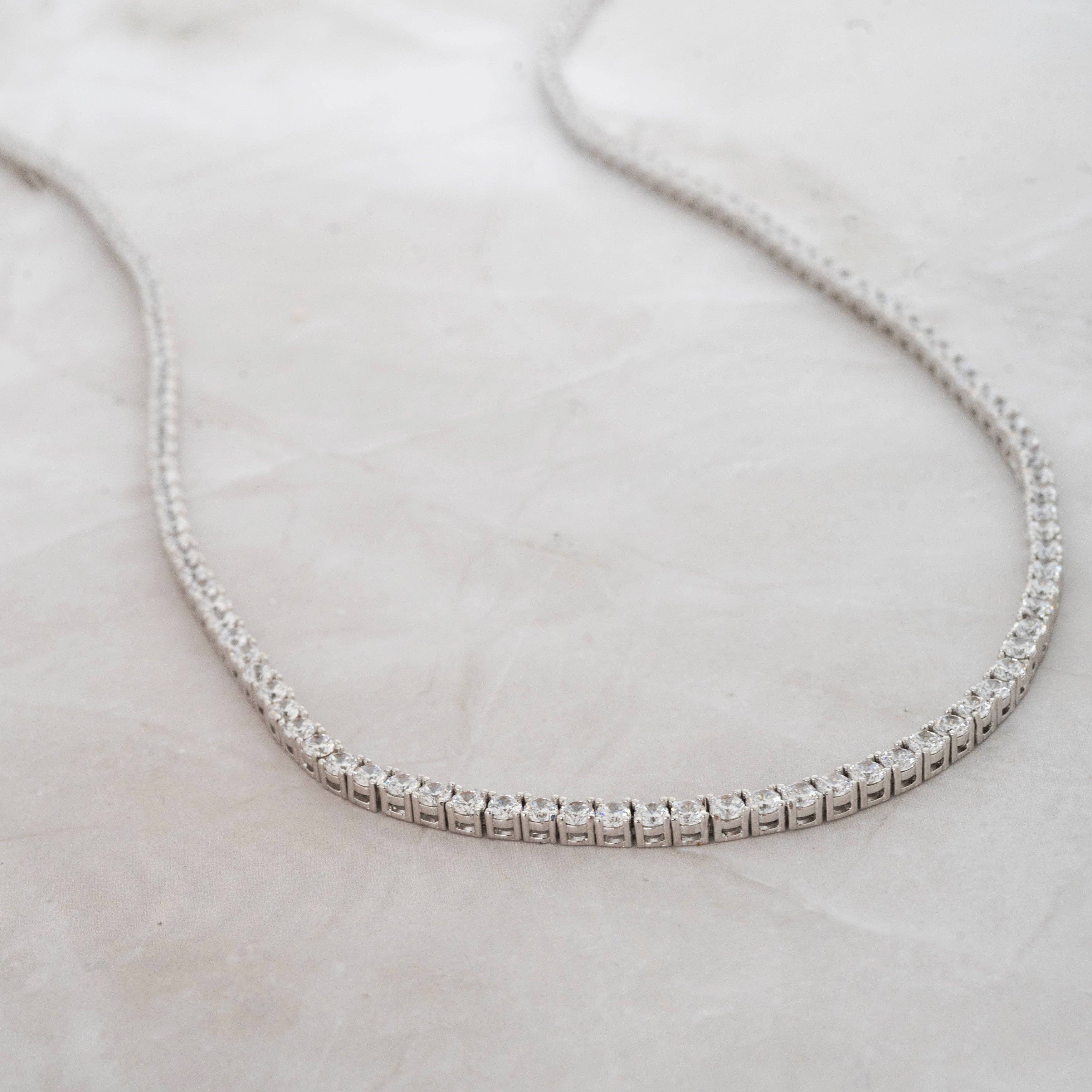 Sami Jewels – wholesale Link & chain necklace – 3mm Diamond Tennis Necklace1