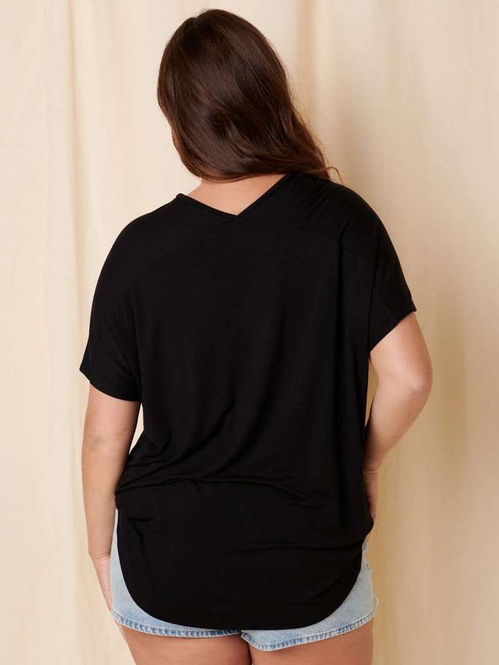 mittoshop - Wholesale T-Shirt - Women's - BT5074PL-PLUS BAMBOO FABRIC POCKET V-NECK TEE3