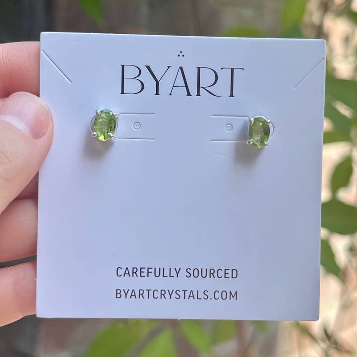 Peridot-Ohrstecker - Sterlingsilber für den Großhandel von Byart