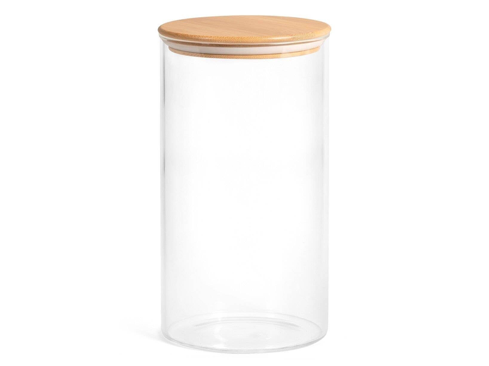 H&H - Wholesale Jar - Borosilicate Glass Jar With Bamboo Lid 1L2