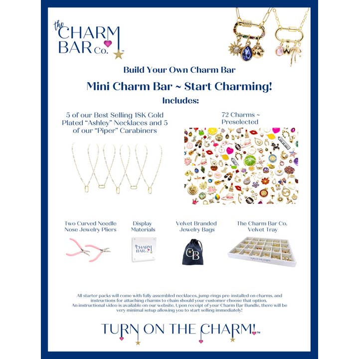 Gold Mini Charm Bar Bundle for wholesale by The Charm Bar Company