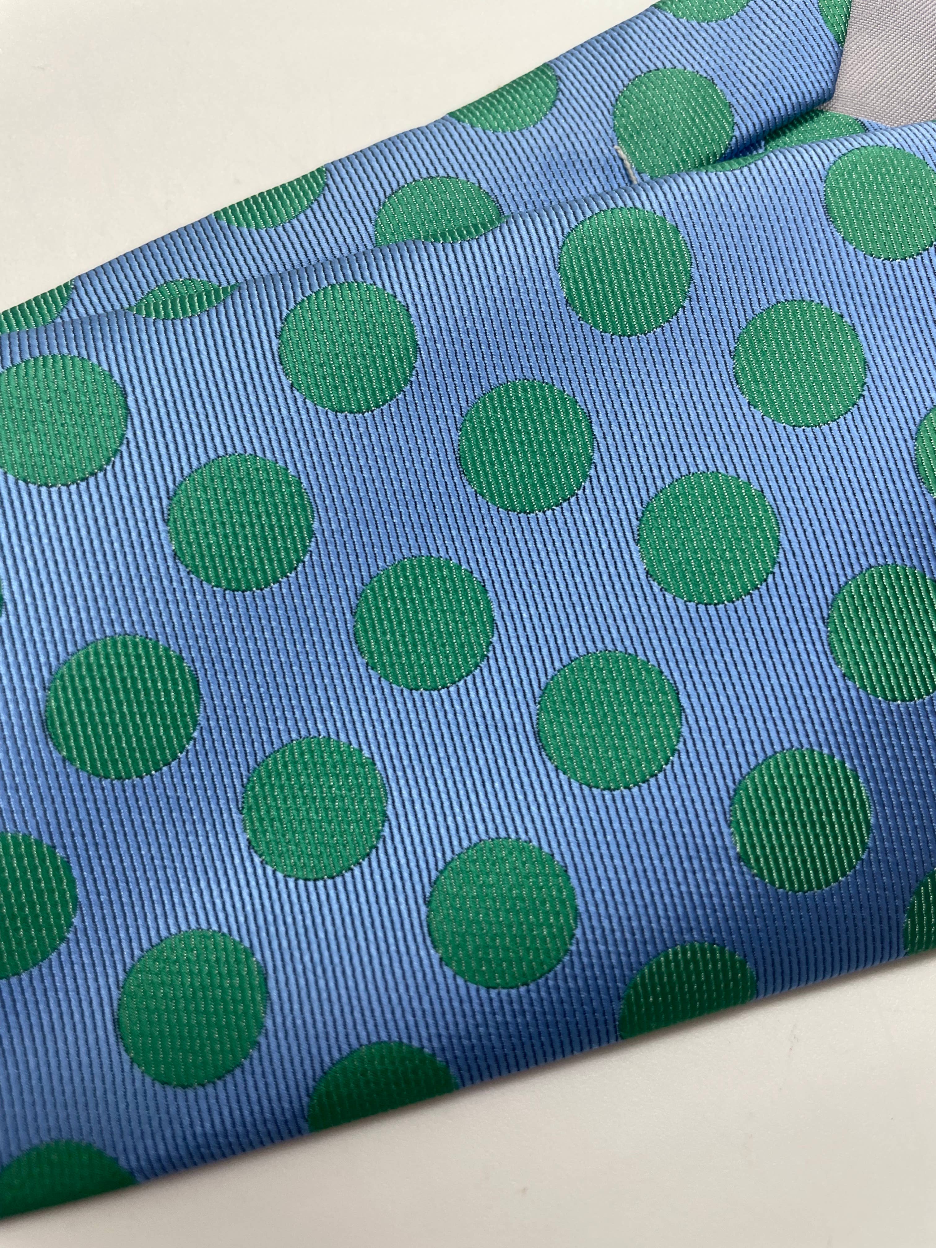 Blau Blaue Krawatte mit grünen Tupfen für Anzug für den Großhandel auf Faire3