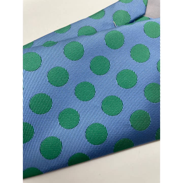 Blau Blaue Krawatte mit grünen Tupfen für Anzug für den Großhandel auf Faire3