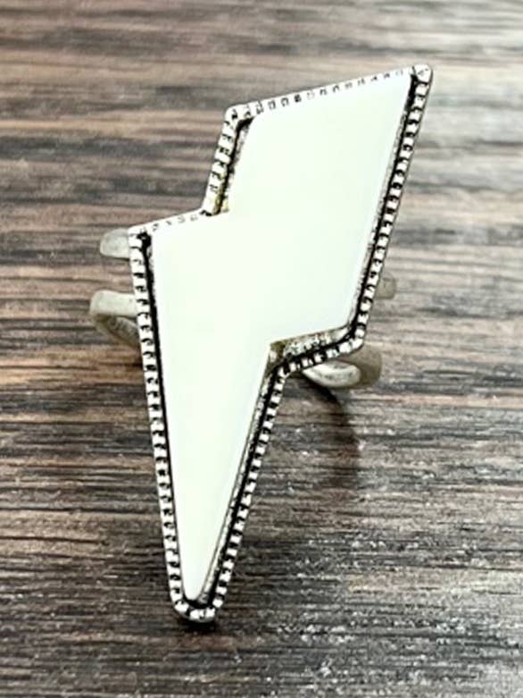 750464, Bolt White Turquoise Adjustable Ring for wholesale by ISAC Trading Inc