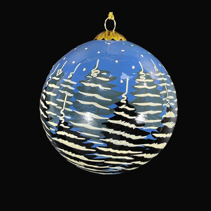 Sapin d'hiver – Ornement de Noël peint à la main pour la vente par Honest love our planet