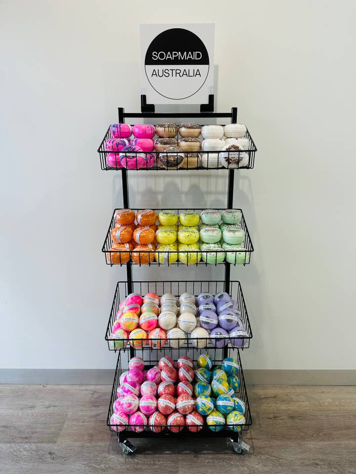 Bath Bomb Display for wholesale by Soapmaid Australia