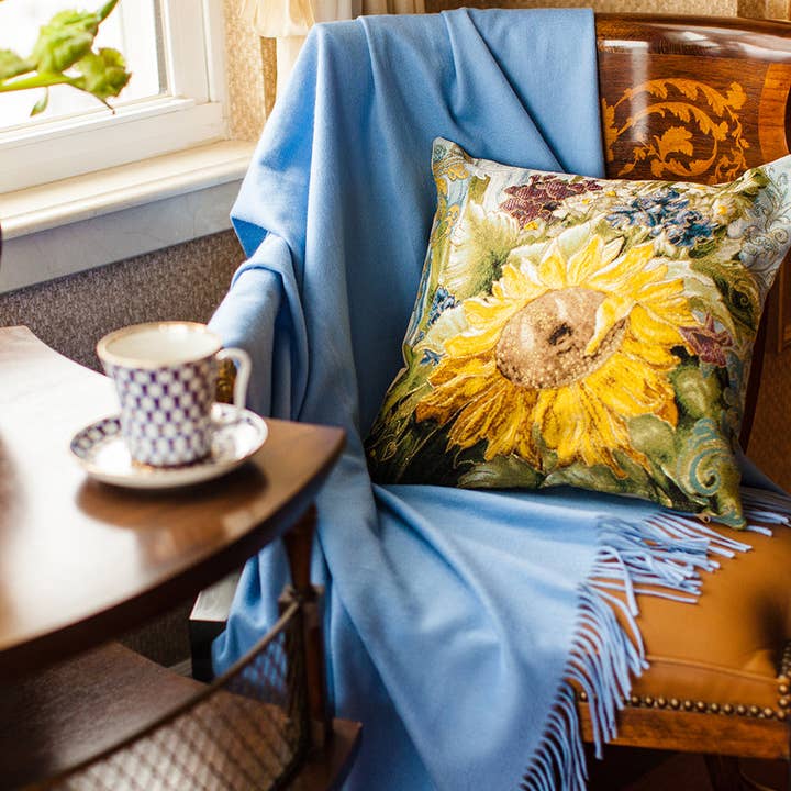 STP - Wholesale Throw Blanket - Carolina Blue Camel Wool Throw Blanket