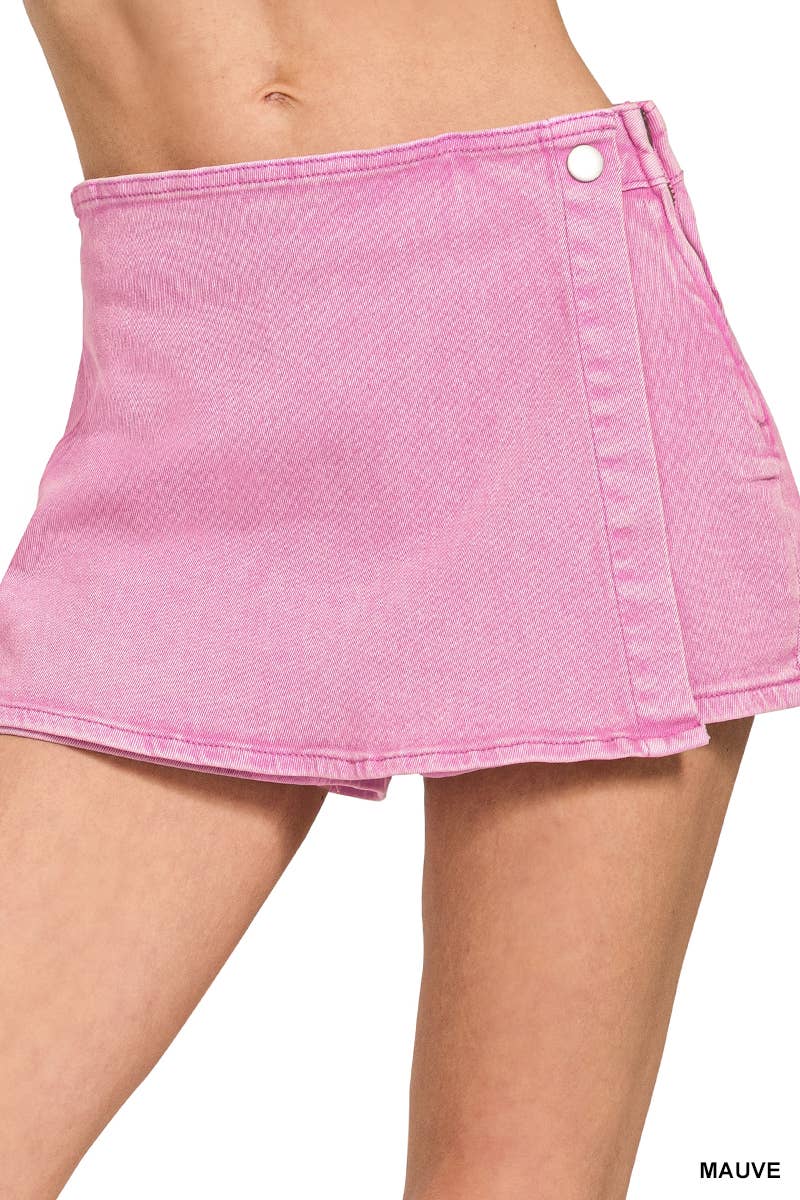 42POPS - Vente Jupe-short – femme - Jupe-culotte en denim à boutons-pression17
