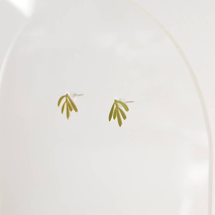 Copper Bee - Vendita all'ingrosso Orecchini a bottone - Collezione botanica | Little Leaf Studs3
