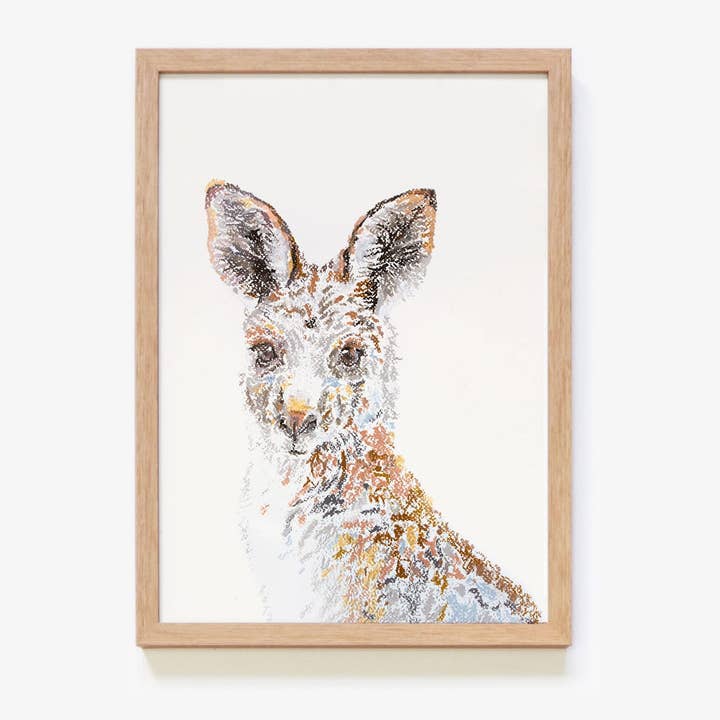 Aussie Animals: Kangaroo Art Print for wholesale by Julia Ockert