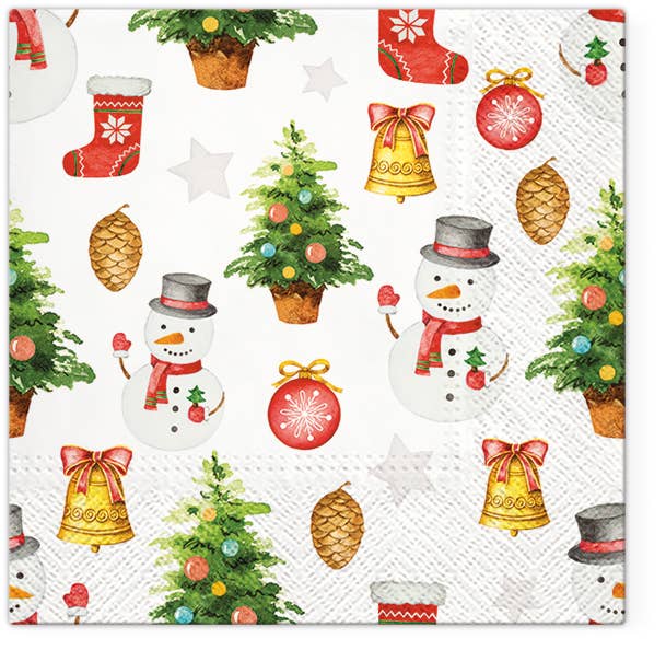 European Excellency - Wholesale Disposable Napkin - Snowman Pattern Lunch Napkins - Christmas Paper Napkins0