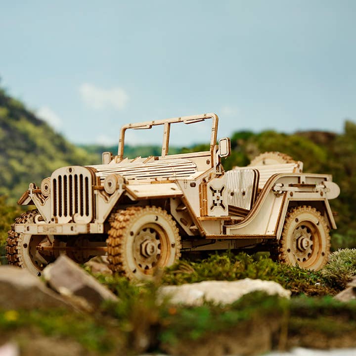 Robotime - Wholesale DIY Craft Kit - Kids - MC701 Rokr Army Jeep 3D Wooden Puzzle3