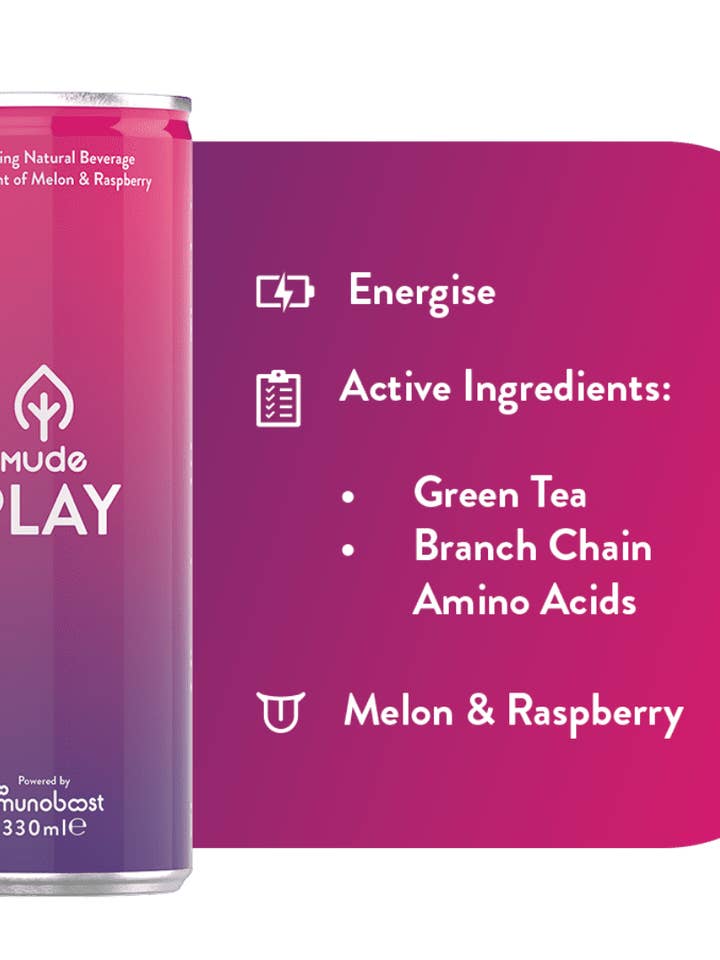 Mude Play | Bebida Energética Natural com BCAAs e Chá Verde por atacado de The Naked Collective