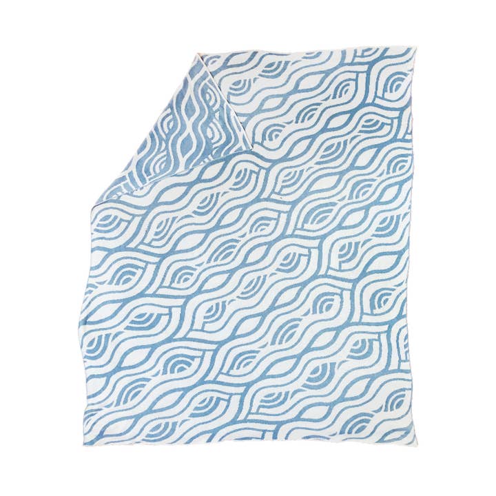 Triple Ripple Reversible Quilt in Sea Spray for wholesale by Molly Rose Freeman