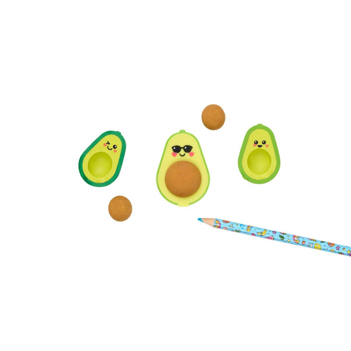 OOLY - Wholesale Eraser - Kids - Avocado Love: Puzzle Erasers & Sharpener (3 PC Set)3