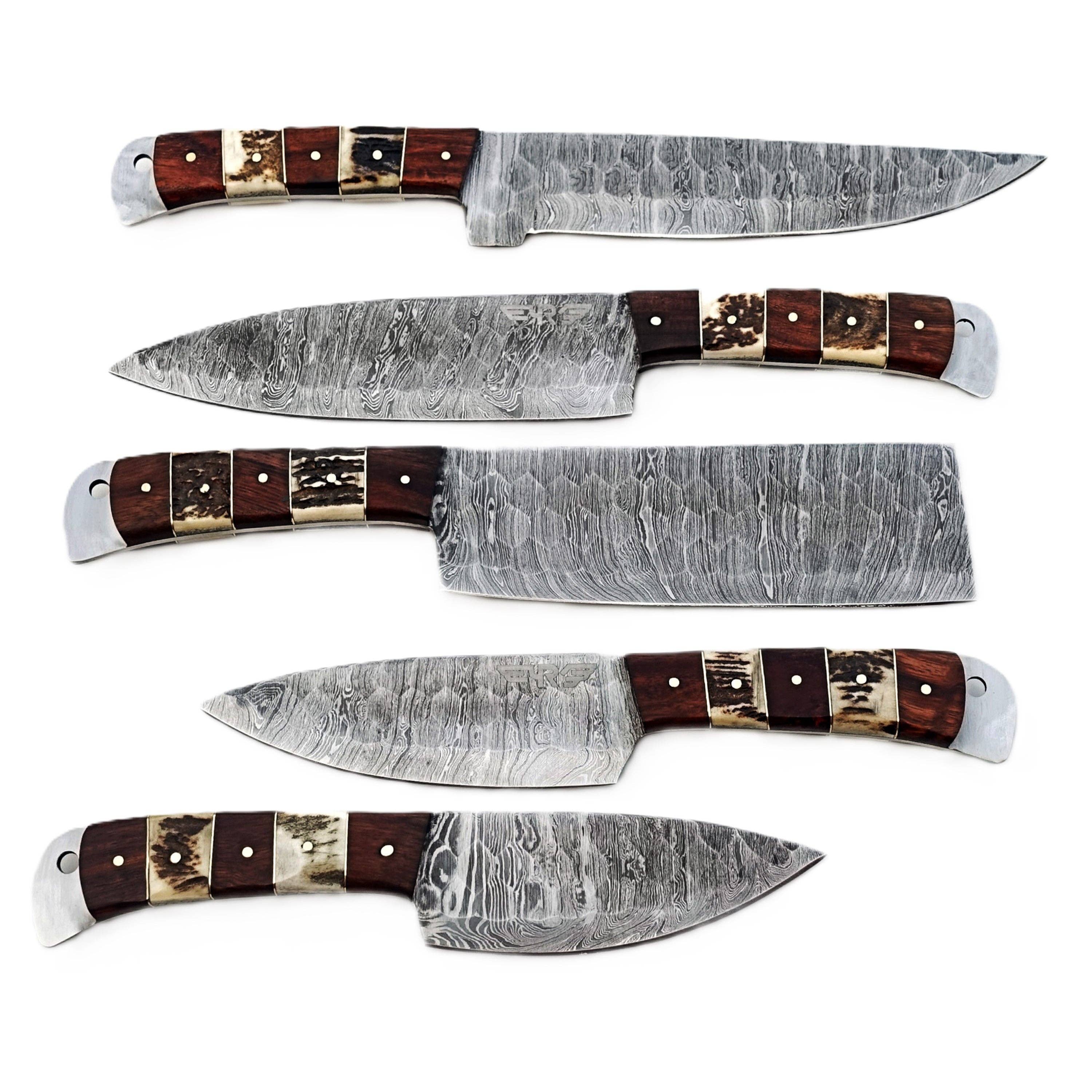Ruddock Bros. LLC - Wholesale Knife Set - Balboa 5 Piece Chef Knife Set - Damascus Steel1