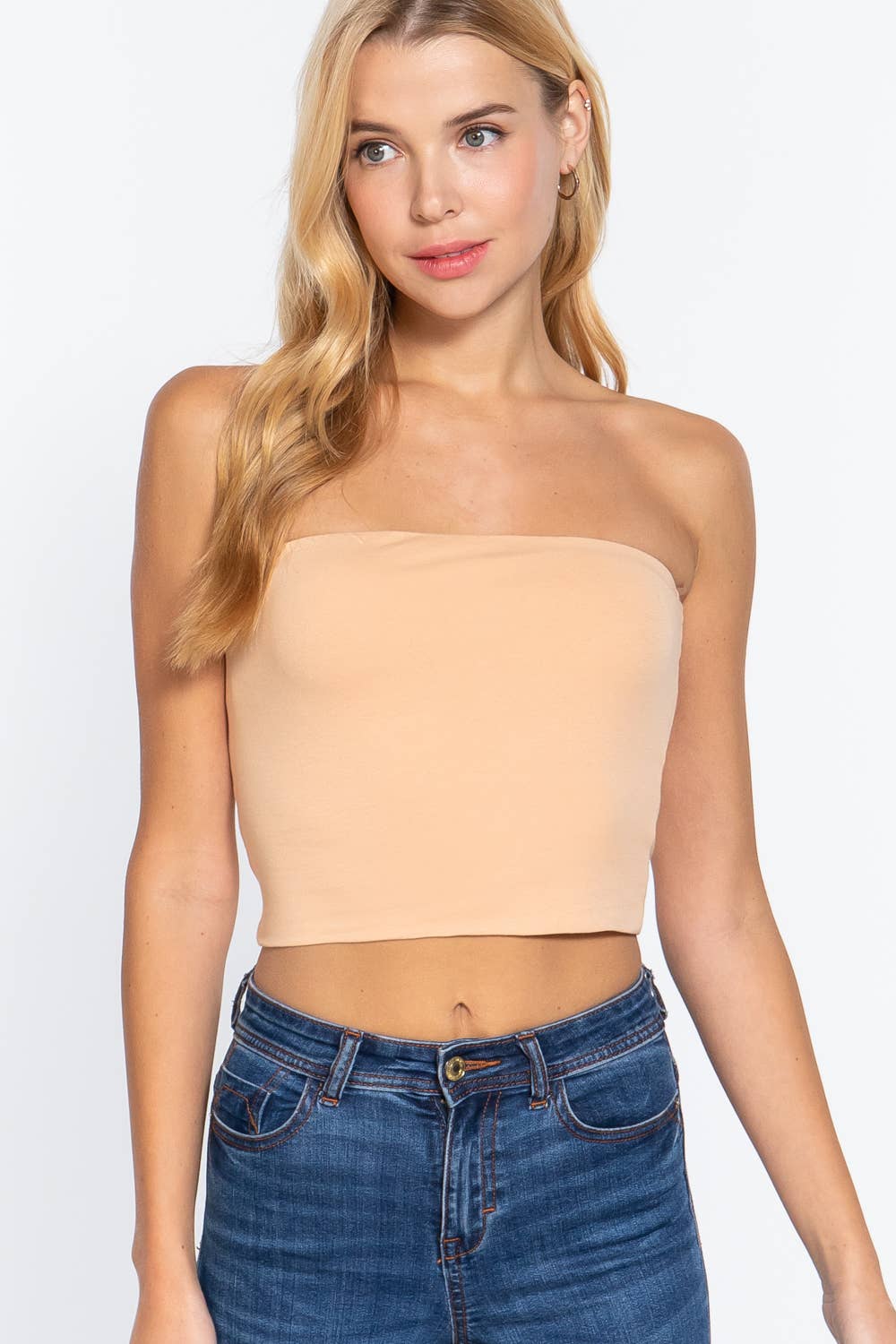 42POPS - Vendita all'ingrosso Top in maglia - Donna - Top corto aderente in cotone e spandex8