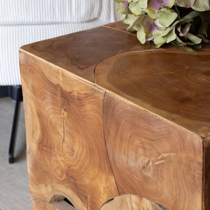 Now's Home - Wholesale Side Table - TEAK ROOT SIDE CABINET ASSEMBLE 40X40X HT45CM2