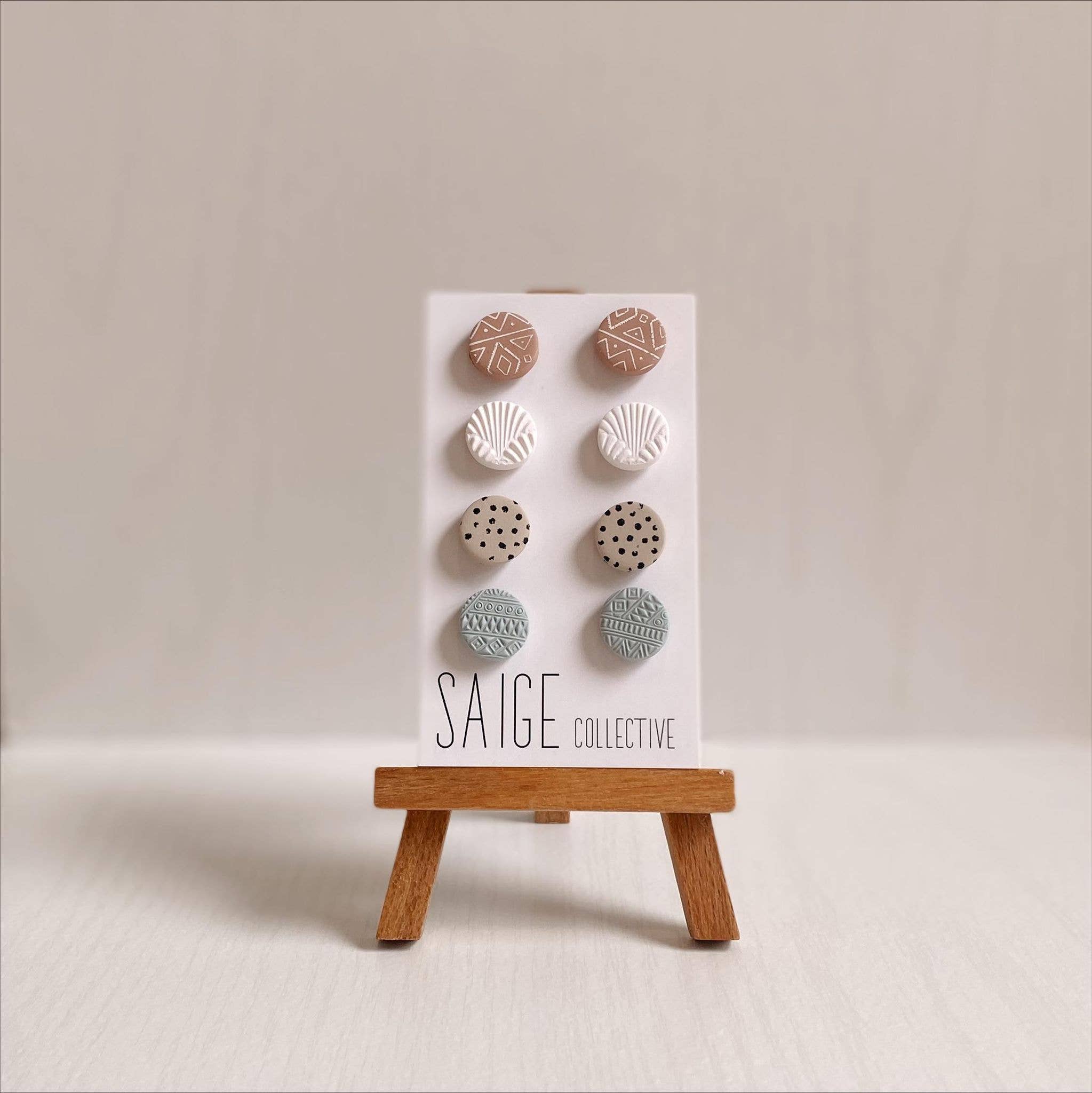 Saige Collective – Engroshandel Ørestikkere – Sophie Studs - Quad Pack assorterede ler øreringe1