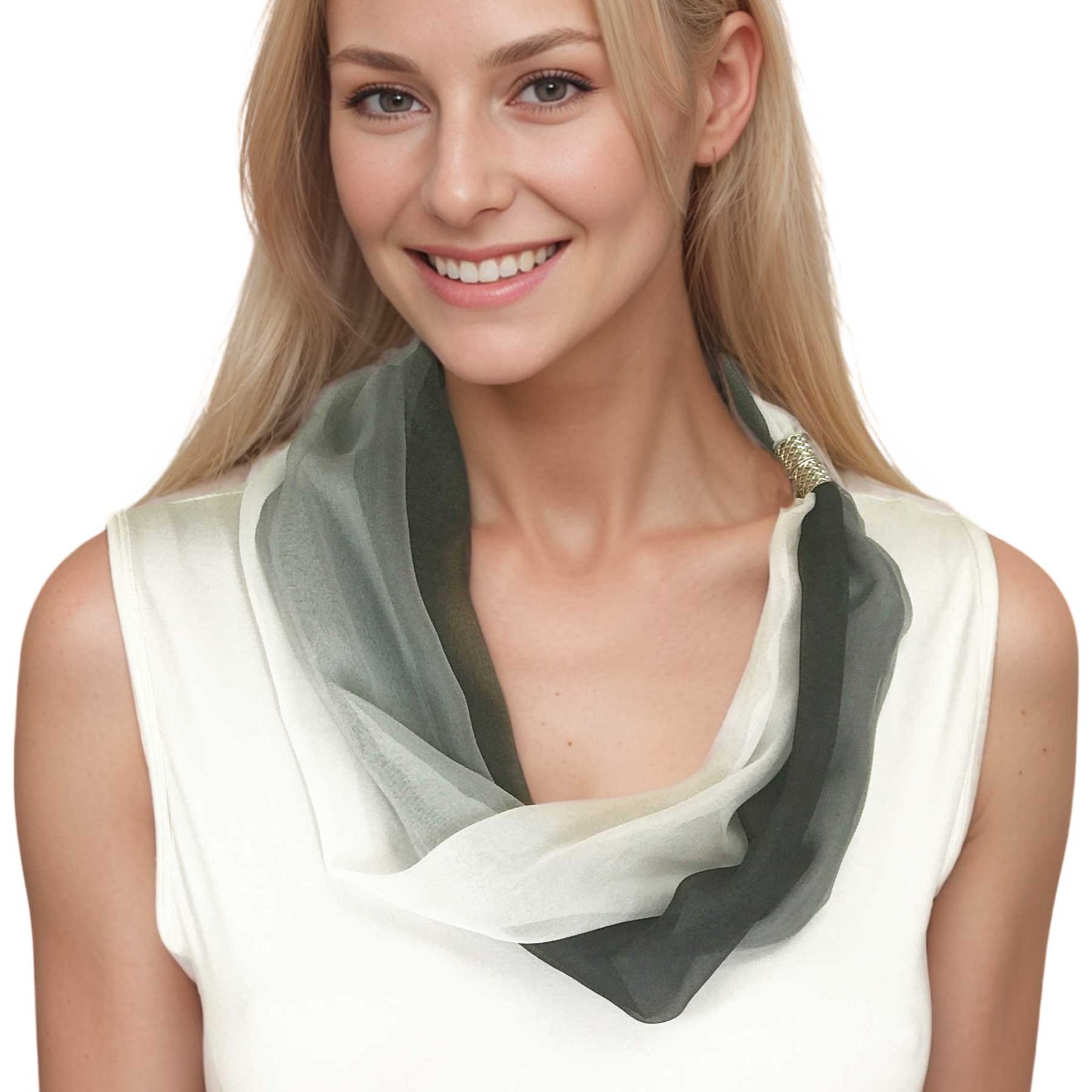 The Magic Scarf Company - Wholesale Scarf – Women's - 2901 - Magnetic Clasp Silky Dress Scarves6
