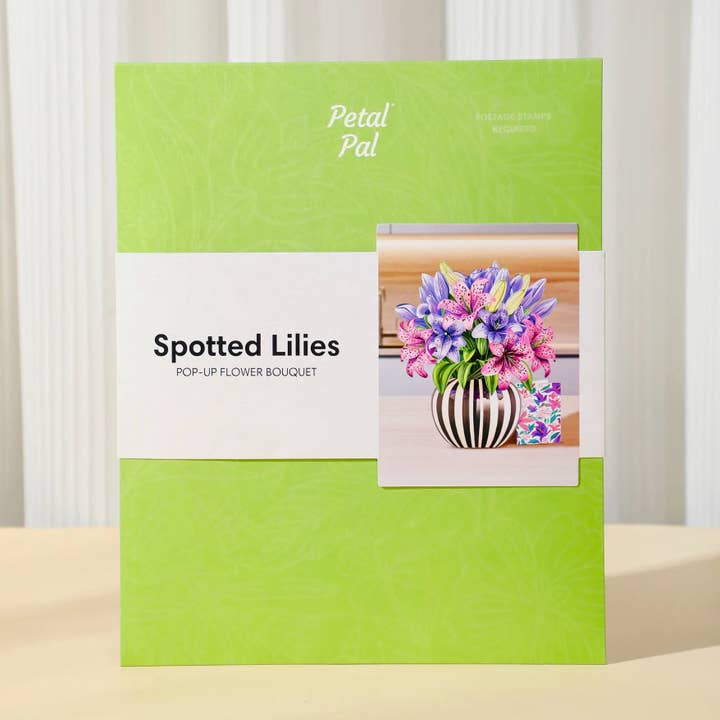 PetalPal - Wholesale Everyday Greeting Card - Spotted Lilies Pop-Up Bouquet