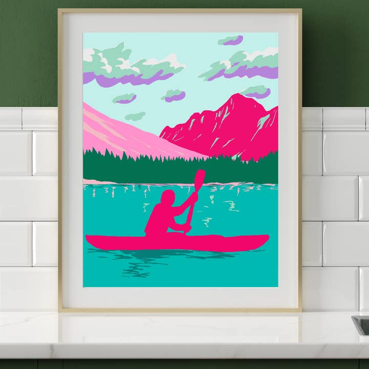 Into the Still - Glacier National Park Art Print for wholesale by Cacti Rebel