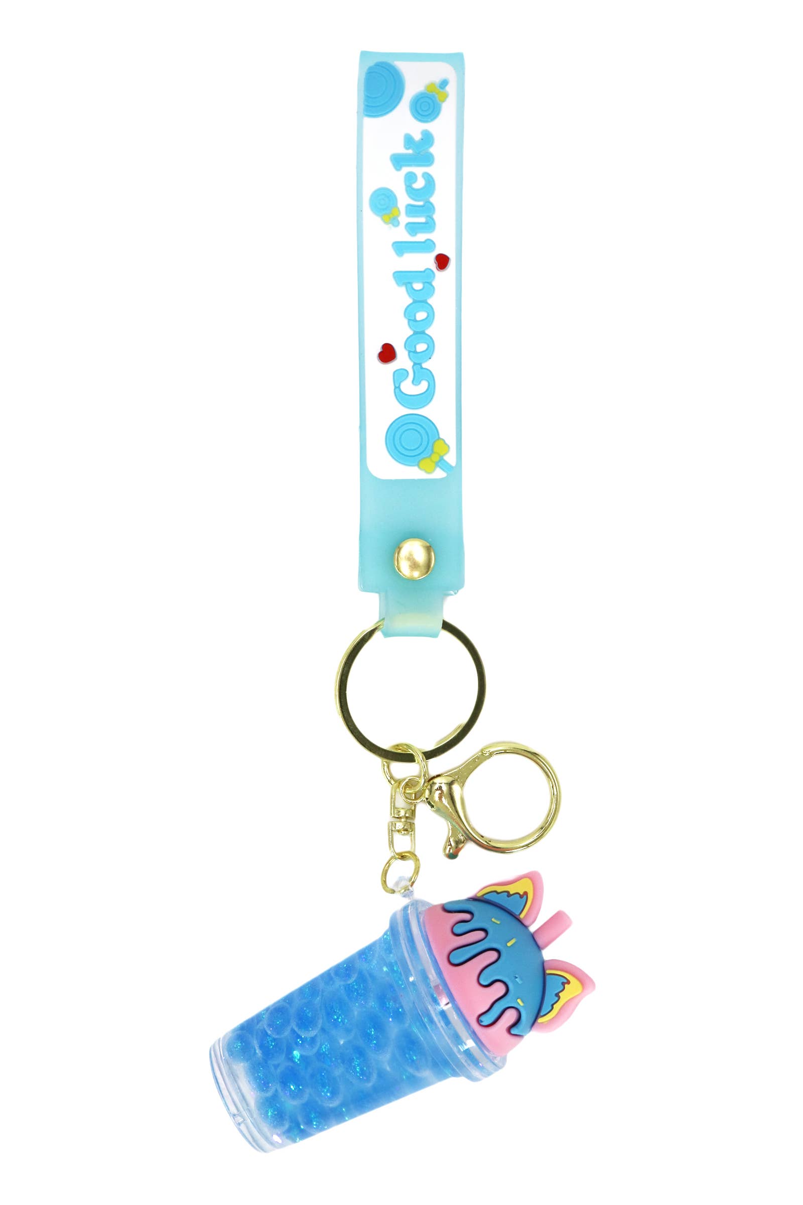 Cap Zone - Wholesale Keychain - Women's - Ice Cream Boba Bubbles Liquid Filled 3D Key Chain - 12 pcs6