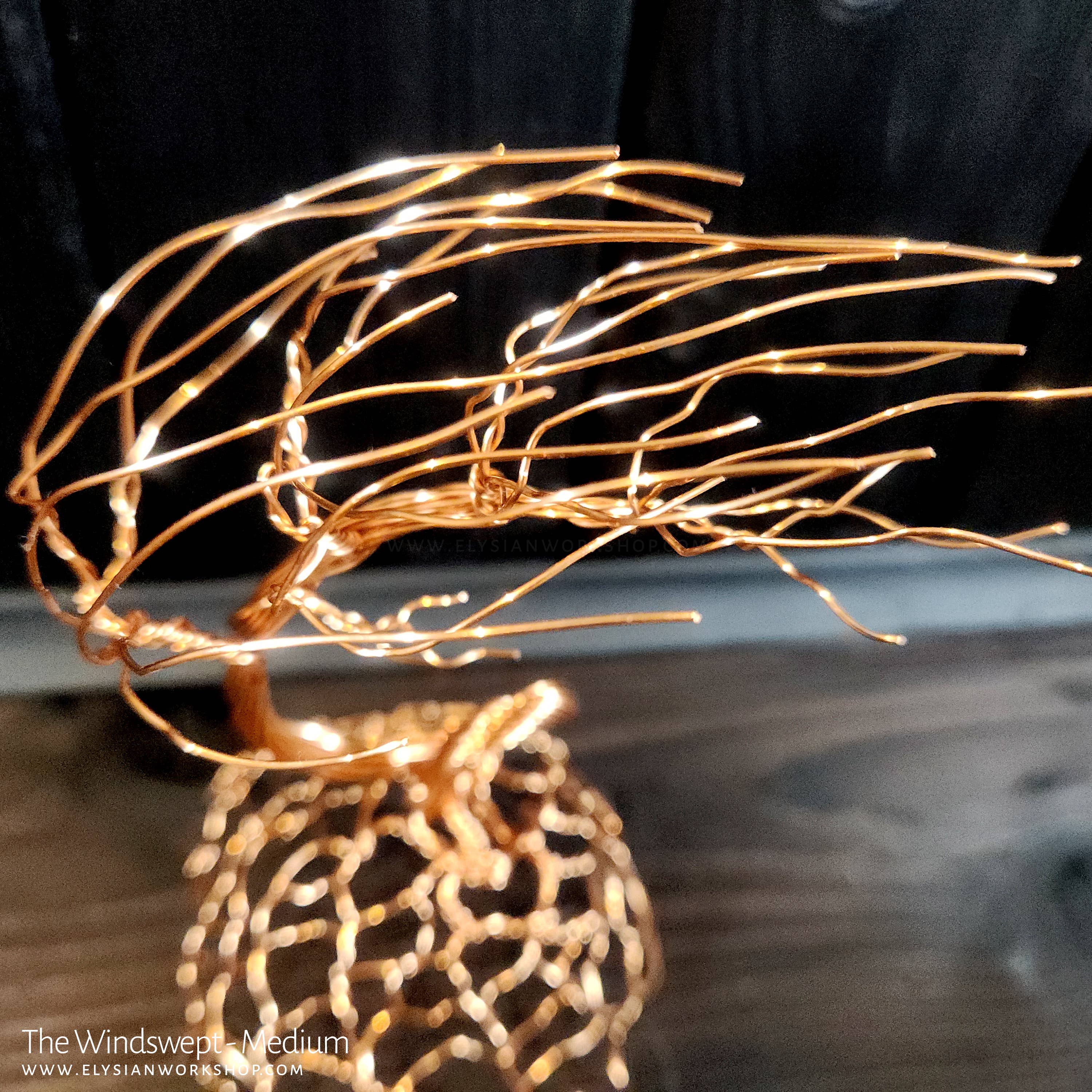 Elysian Workshop - Wholesale Sculpture - Windswept Bonsai Tree Handmade Copper Sculpture Minimalist2