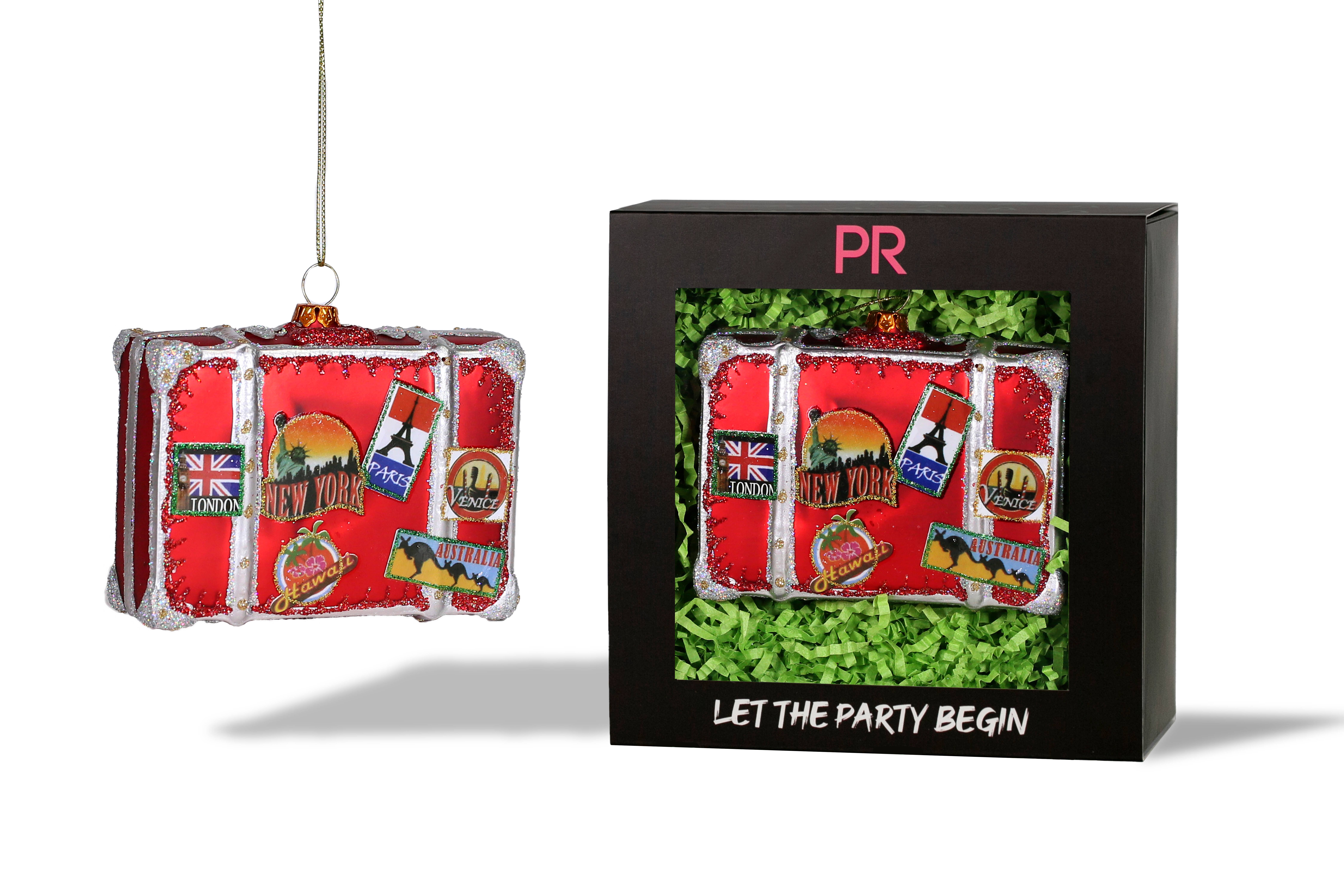Party Rock Ornaments – Engroshandel Pynt – Party Rock | Rejse Kuffert Glas Ornament
