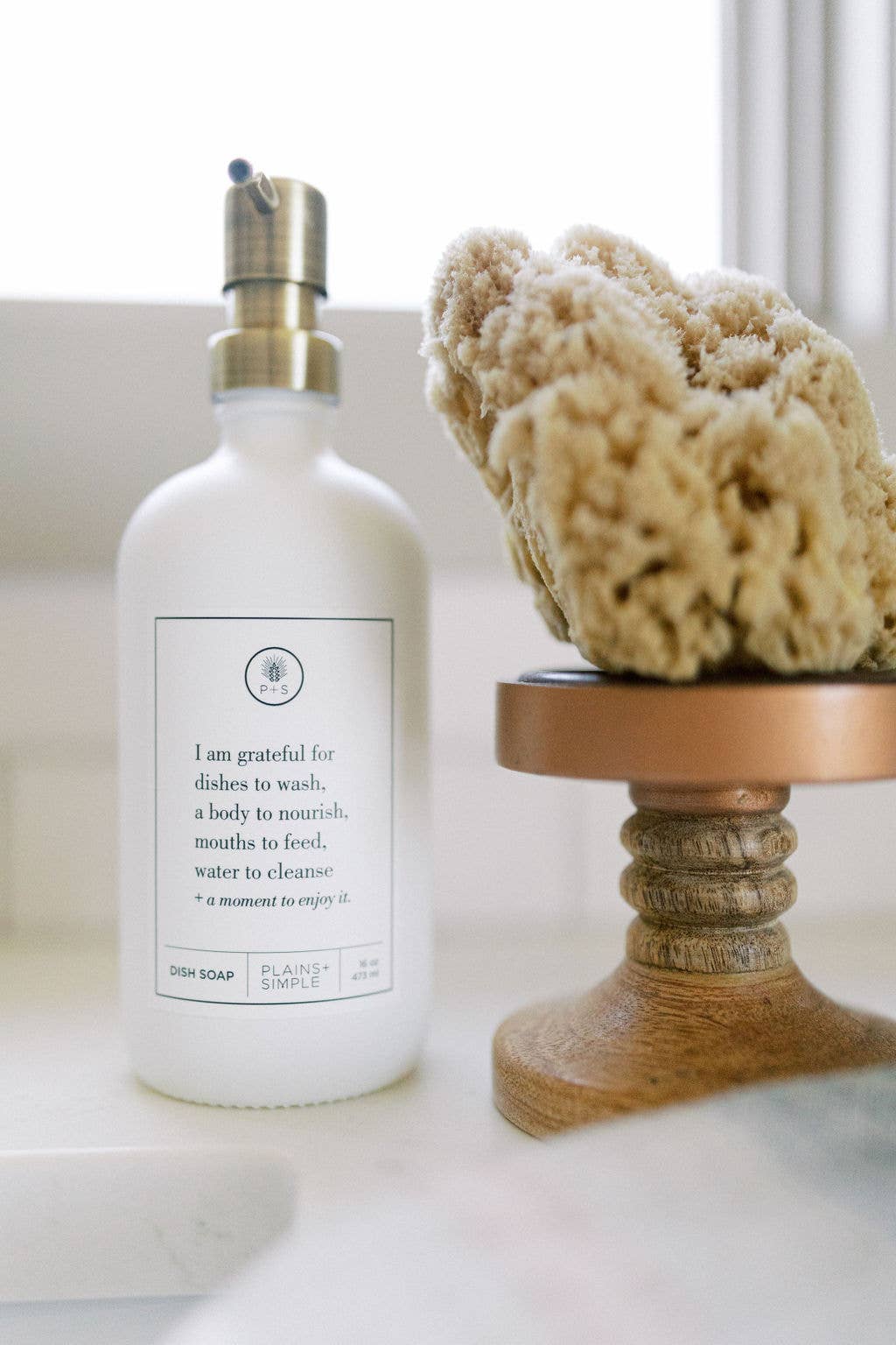 Plains + Simple - Wholesale Soap Dispenser - I Am Grateful White Glass Reusable Soap/Lotion Dispenser2