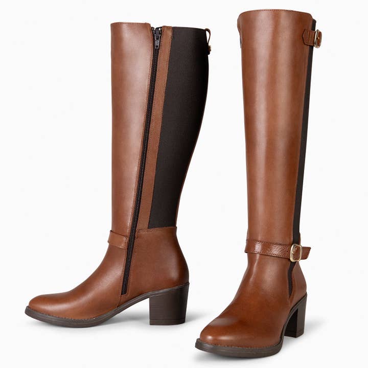 miMaO - Wholesale Boots - Women's - SENA — DRESS BOOTS WITH ELASTIC WAISTBAND BROWN
