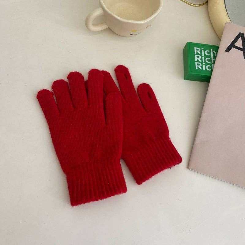 Plush Looks - Wholesale Gloves - Kids - Kids Finger Touchscreen Knitted Gloves1