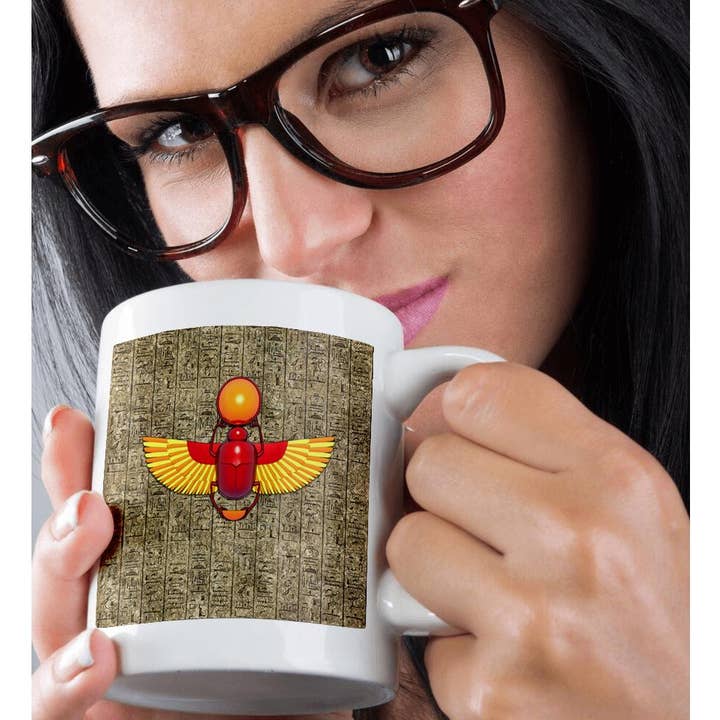 3dRose - Wholesale Coffee Mug - 3dRose, Egyptian scarab beetle and ancient hieroglyphs art., Mug9