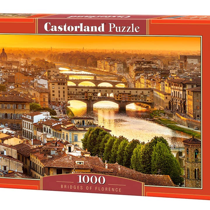 Quebra-cabeça 1000 Peças, Pontes de Florença, Arno, Toscana, Puzzle de Itália, Puzzle Adulto, Castorland C-104826-2 por atacado de CASTORLAND by Bridge Toys