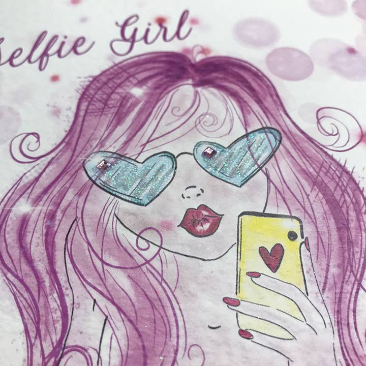 White Cotton Cards - Wholesale Birthday Card - Selfie Girl Birthday Card (R103)1