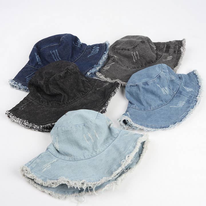 NINEXIS - Wholesale Bucket Hat - Women's - CWAH1505_VINTAGE DENIM BUCKET HAT12