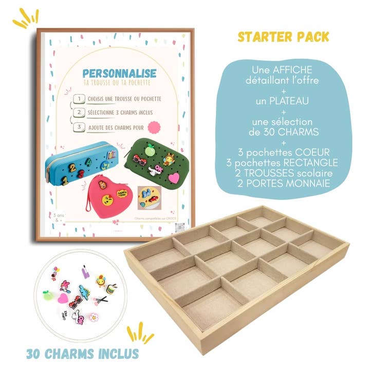 SARTER PACK - Customizable pouches - Charm bar / DIY for wholesale by PETIKIDS