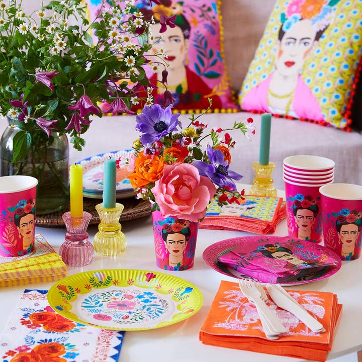 Talking Tables UK - Wholesale Disposable Napkin - Pink Frida Kahlo Cocktail Napkins | 20 Pack | Summer Party |4