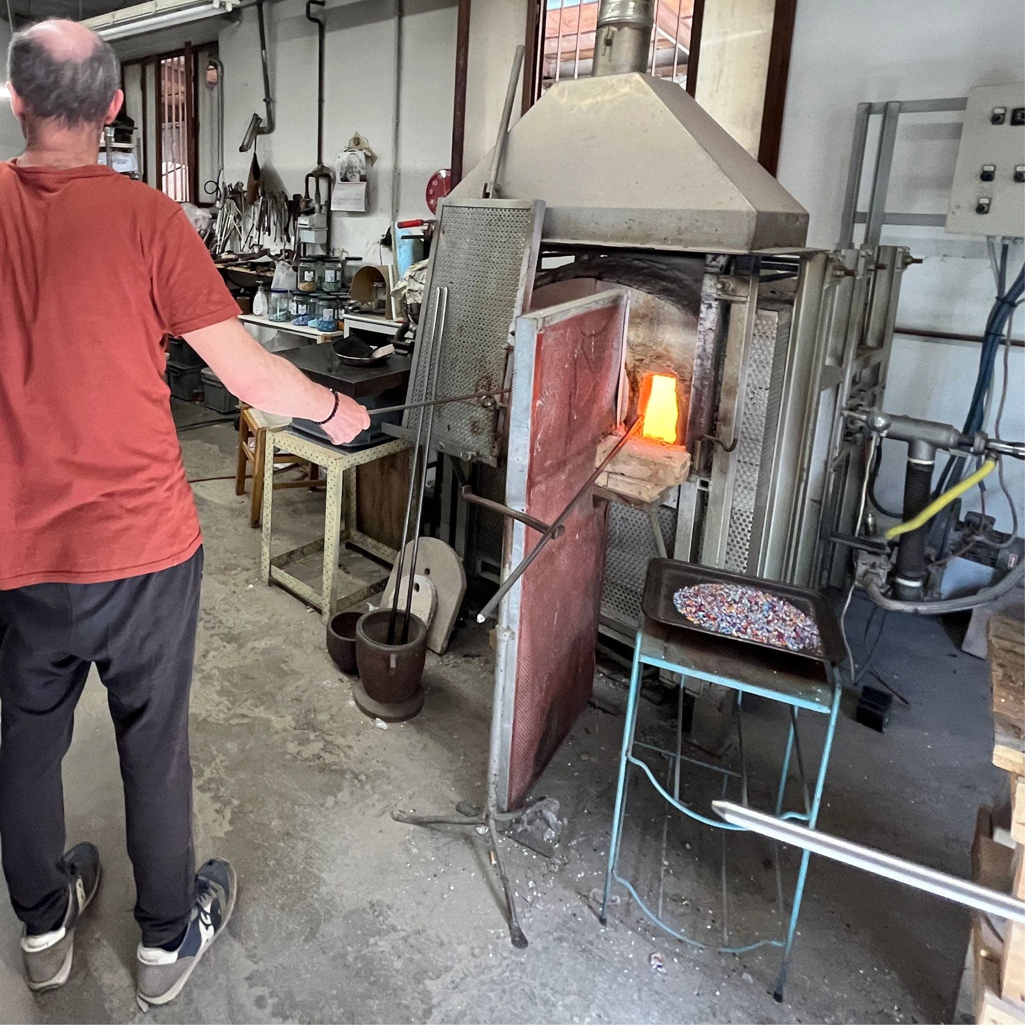 Via Graceffo - Wholesale Drinking Glass/Cup - Murano Glass Tumbler, Multicolor Pavone Marbled7