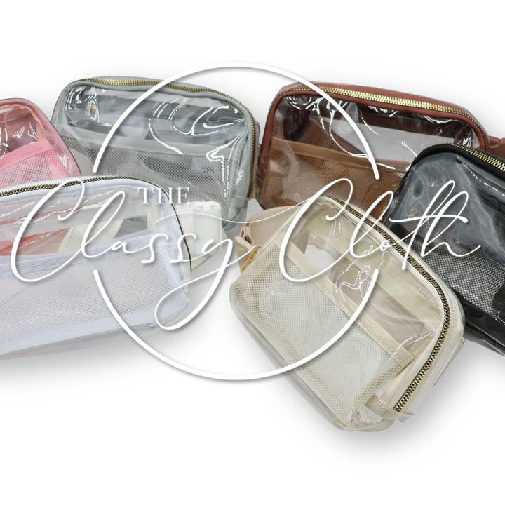 The Classy Cloth WS - Wholesale Belt Bag - Women's - Stadium Clear Belt Bag - Caramel RTS9
