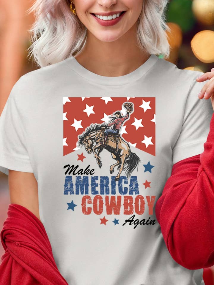 Make America Cowboy Again Graphic Tee. for wholesale by DG WORLD