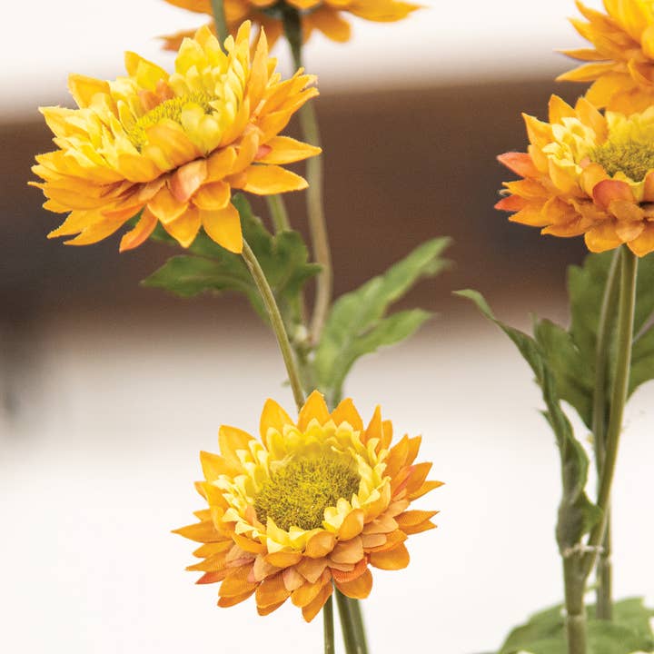 Saybrook Lane - Wholesale Artificial Flowers - Golden Strawflower Spray, 25"2